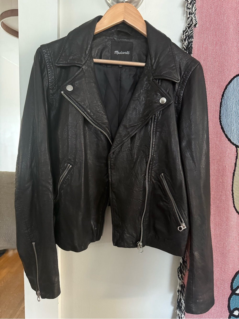 Madewell Black Asymmetric Leather Moto Jacket